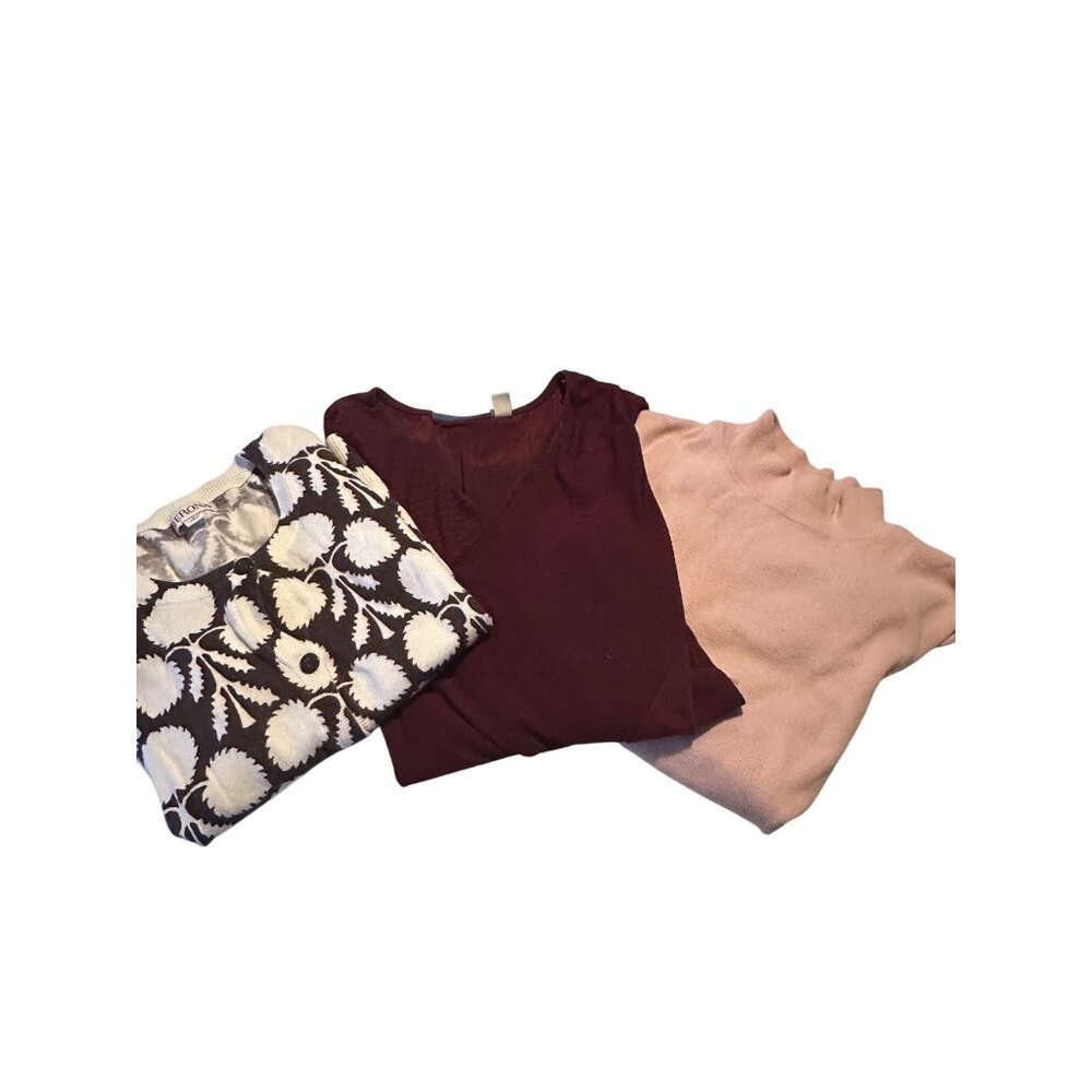Lot of 3 Merona, Christopher & Banks, Dana Buchman tops size Small